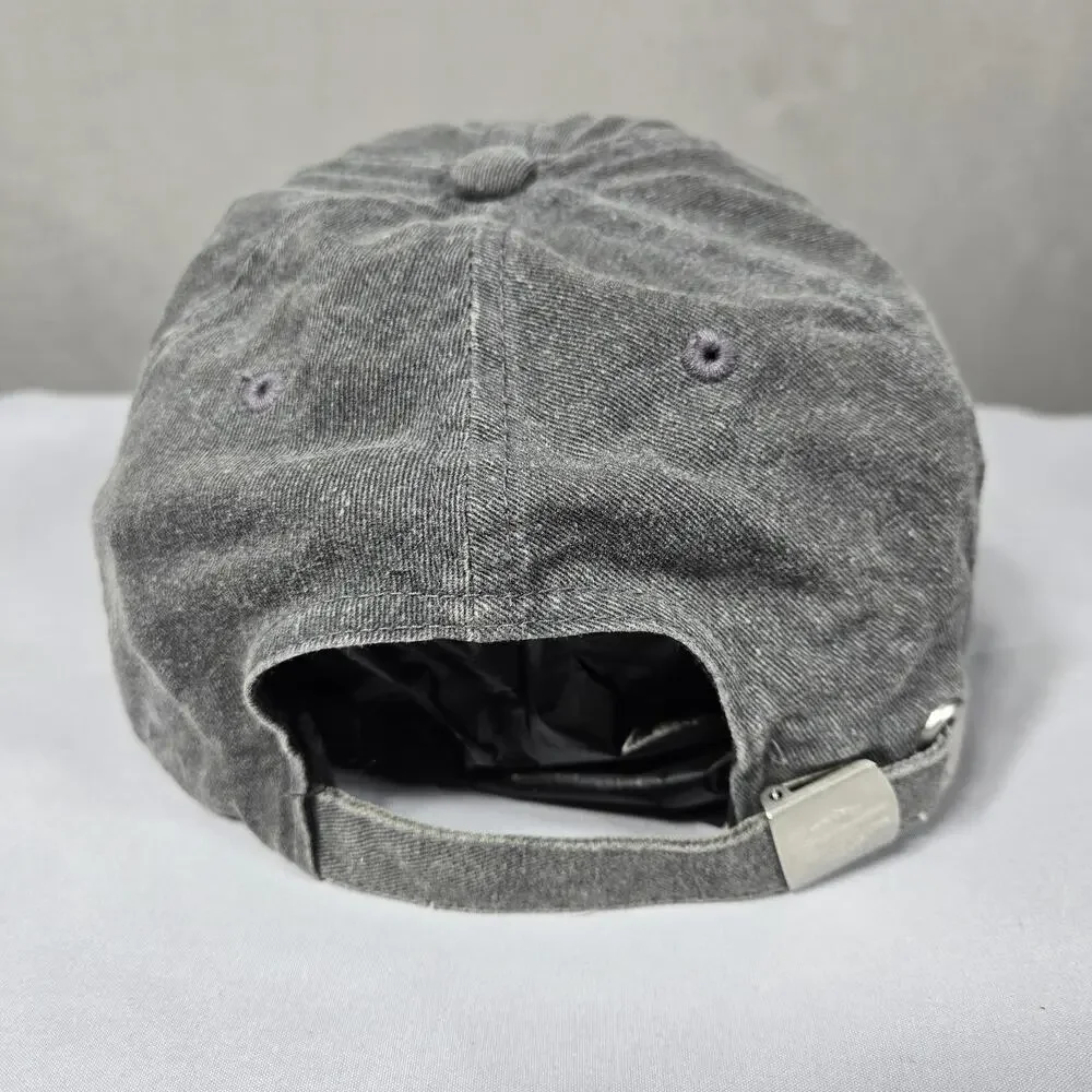 Harley Davidson Hat Gray Strapback Cap Motorcycle Embroidered Distressed Biker - Picture 4 of 8